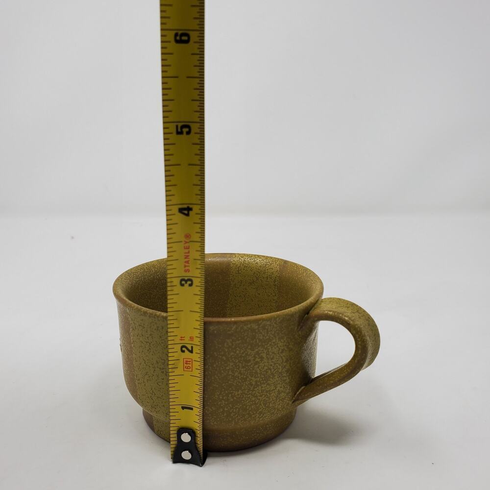Ceramic Set of 3 Cups and Saucers - Earth Tone Asian-Inspired Tea Coffee Set - Picture 9 of 10